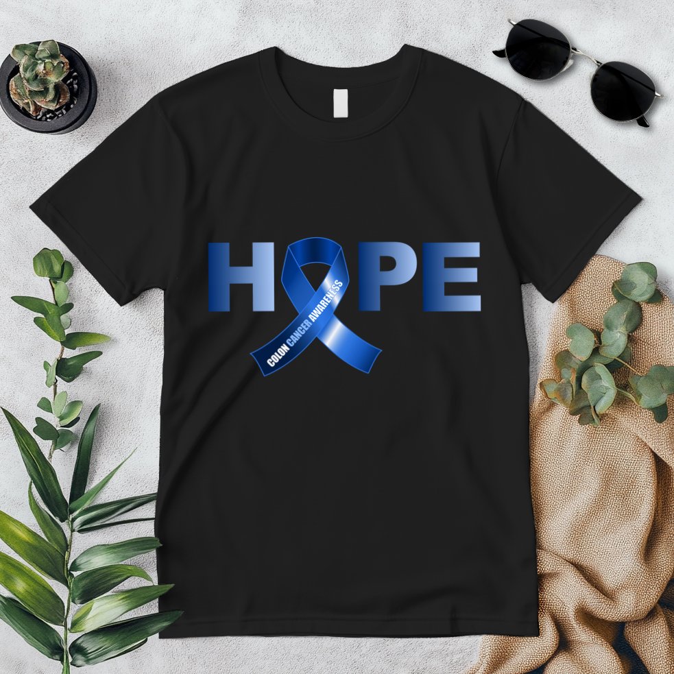Hope Colon Cancer Awareness Fight Logo Premium T-Shirt