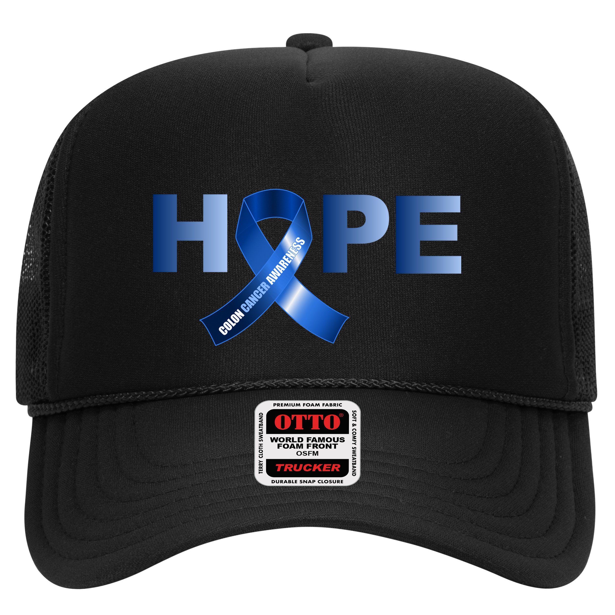 Hope Colon Cancer Awareness Fight Logo Hat