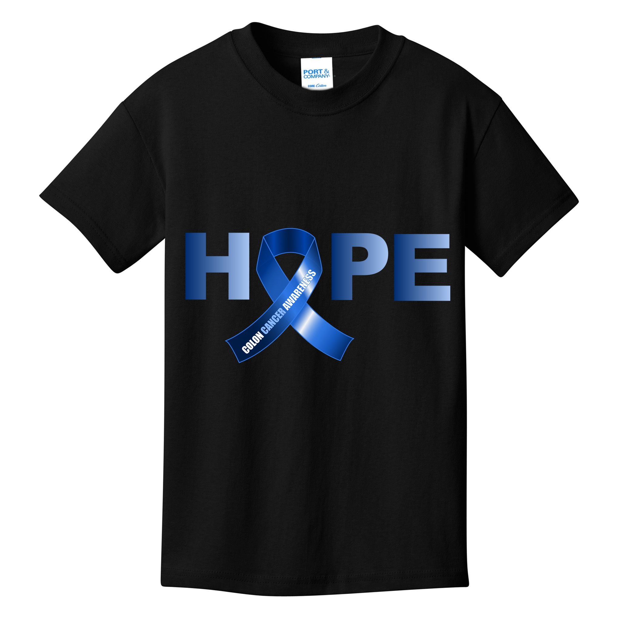 Hope Colon Cancer Awareness Fight Logo Kids T-Shirt
