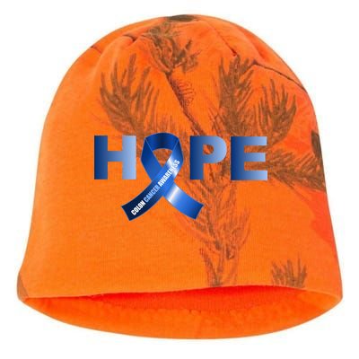 Hope Colon Cancer Awareness Fight Logo Kati - Camo Knit Beanie