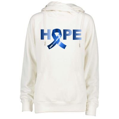 Hope Colon Cancer Awareness Fight Logo Womens Funnel Neck Pullover Hood