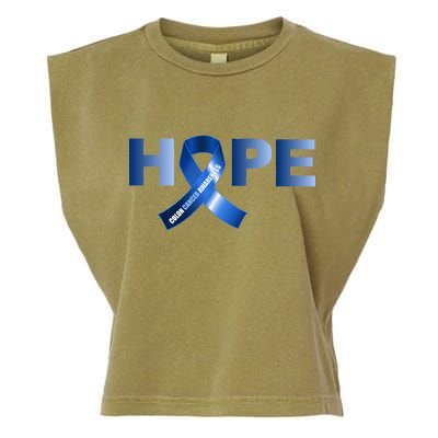 Hope Colon Cancer Awareness Fight Logo Garment-Dyed Women's Muscle Tee