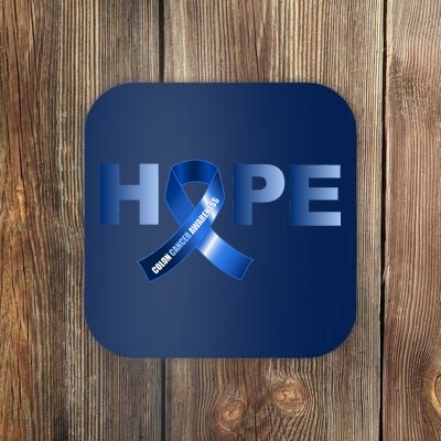 Hope Colon Cancer Awareness Fight Logo Coaster