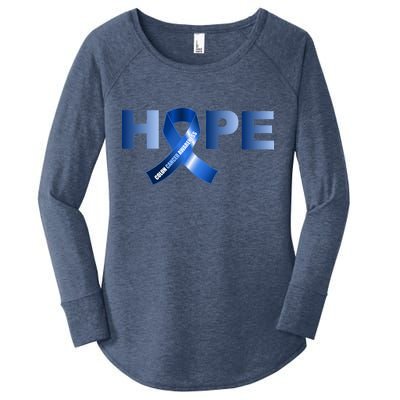 Hope Colon Cancer Awareness Fight Logo Women's Perfect Tri Tunic Long Sleeve Shirt