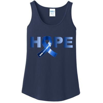 Hope Colon Cancer Awareness Fight Logo Ladies Essential Tank