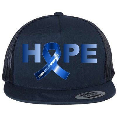 Hope Colon Cancer Awareness Fight Logo Flat Bill Trucker Hat