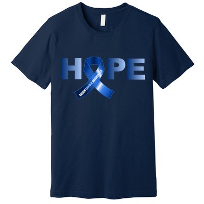 Hope Colon Cancer Awareness Fight Logo Premium T-Shirt