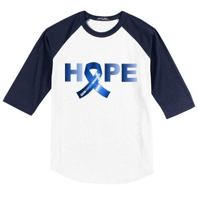 Hope Colon Cancer Awareness Fight Logo Baseball Sleeve Shirt