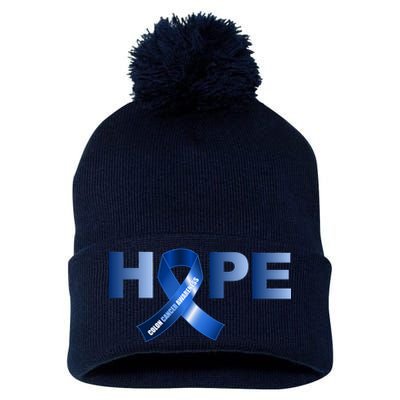 Hope Colon Cancer Awareness Fight Logo Pom Pom 12in Knit Beanie