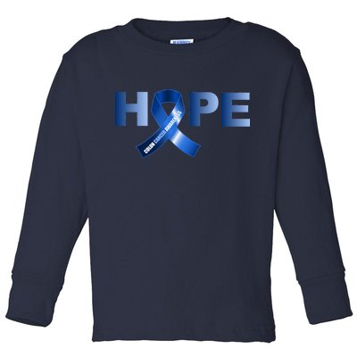 Hope Colon Cancer Awareness Fight Logo Toddler Long Sleeve Shirt