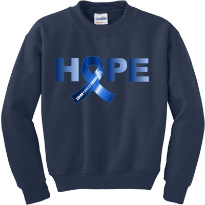 Hope Colon Cancer Awareness Fight Logo Kids Sweatshirt