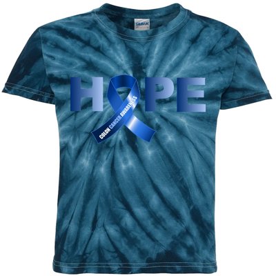 Hope Colon Cancer Awareness Fight Logo Kids Tie-Dye T-Shirt