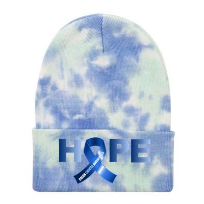 Hope Colon Cancer Awareness Fight Logo Tie Dye 12in Knit Beanie