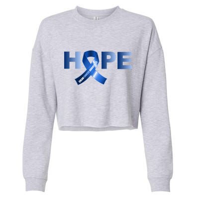 Hope Colon Cancer Awareness Fight Logo Cropped Pullover Crew