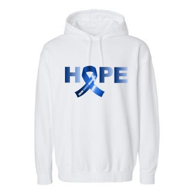 Hope Colon Cancer Awareness Fight Logo Garment-Dyed Fleece Hoodie