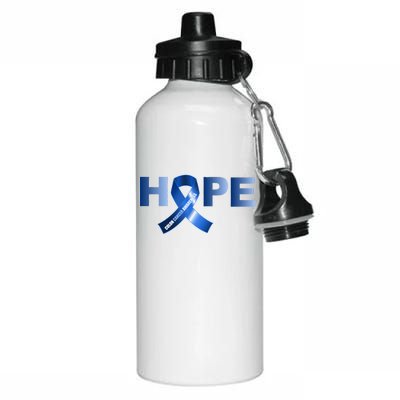 Hope Colon Cancer Awareness Fight Logo Aluminum Water Bottle