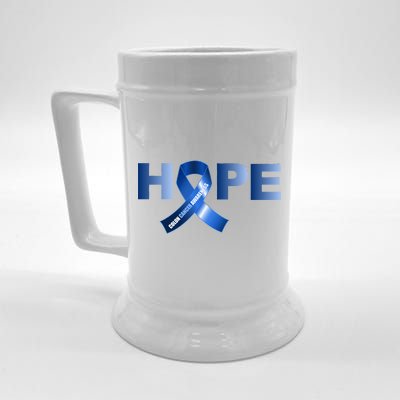 Hope Colon Cancer Awareness Fight Logo Beer Stein