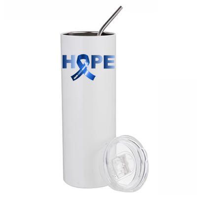 Hope Colon Cancer Awareness Fight Logo Stainless Steel Tumbler