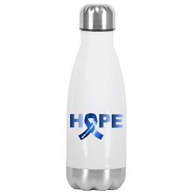 Hope Colon Cancer Awareness Fight Logo Stainless Steel Insulated Water Bottle