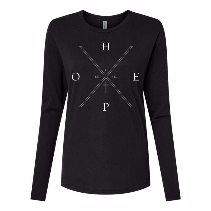 Hope Est. 33 AD Christian Womens Cotton Relaxed Long Sleeve T-Shirt