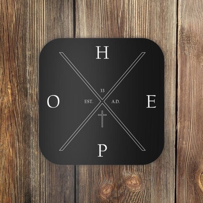 Hope Est. 33 AD Christian Coaster