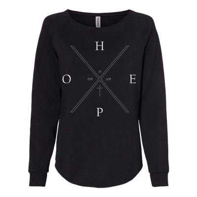 Hope Est. 33 AD Christian Womens California Wash Sweatshirt