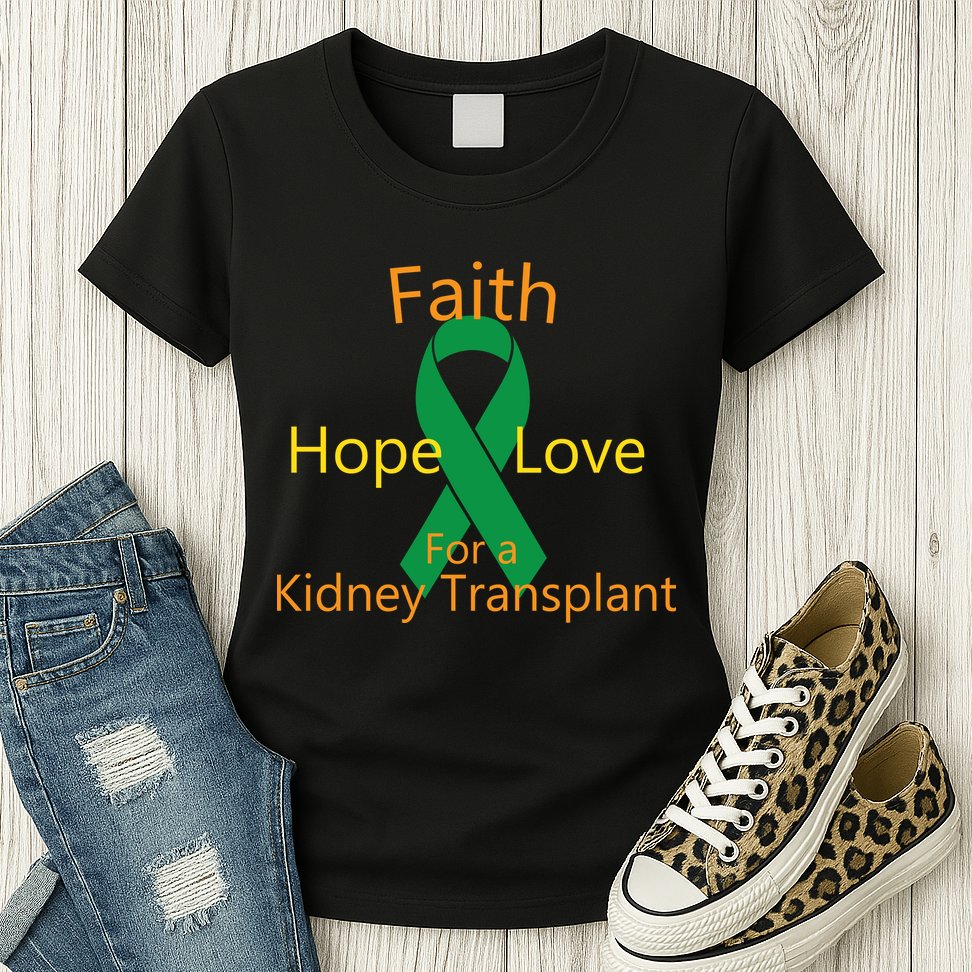 Hope Faith Love For A Kidney Transplant Womens T-Shirt