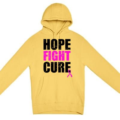 Hope Fight Cure Breast Cancer Premium Pullover Hoodie