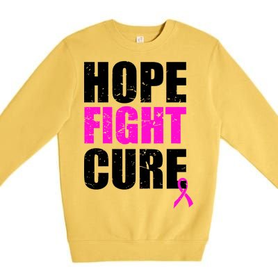 Hope Fight Cure Breast Cancer Premium Crewneck Sweatshirt