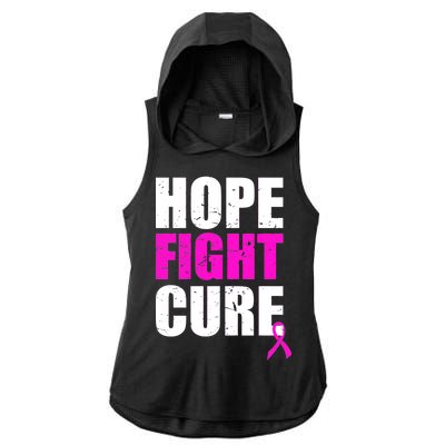 Hope Fight Cure Breast Cancer Ladies PosiCharge Tri-Blend Wicking Draft Hoodie Tank