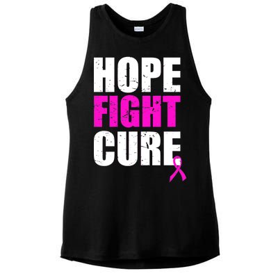 Hope Fight Cure Breast Cancer Ladies PosiCharge Tri-Blend Wicking Tank