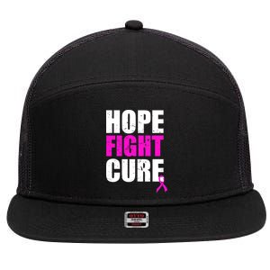 Hope Fight Cure Breast Cancer 7 Panel Mesh Trucker Snapback Hat