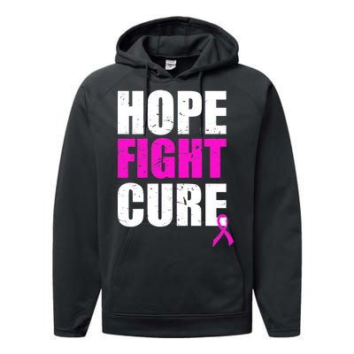 Hope Fight Cure Breast Cancer Performance Fleece Hoodie