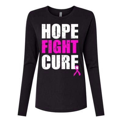 Hope Fight Cure Breast Cancer Womens Cotton Relaxed Long Sleeve T-Shirt