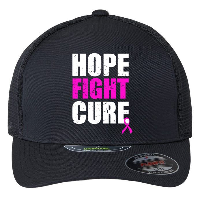 Hope Fight Cure Breast Cancer Flexfit Unipanel Trucker Cap