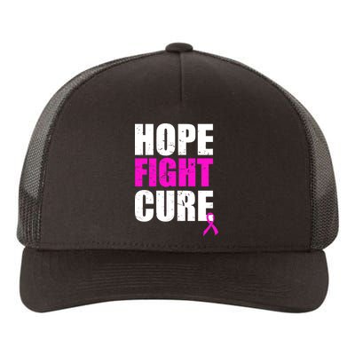 Hope Fight Cure Breast Cancer Yupoong Adult 5-Panel Trucker Hat