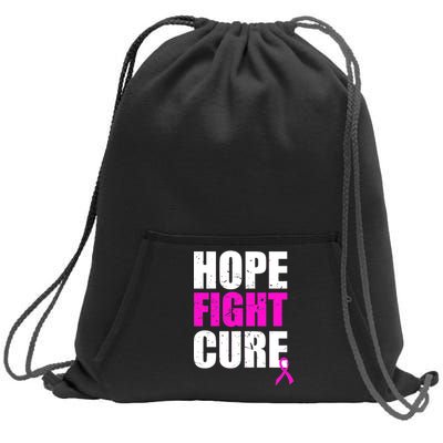 Hope Fight Cure Breast Cancer Sweatshirt Cinch Pack Bag