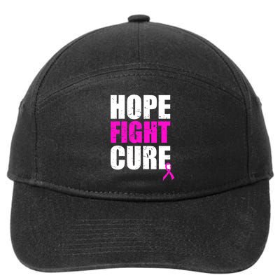 Hope Fight Cure Breast Cancer 7-Panel Snapback Hat