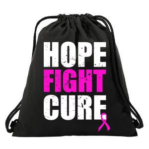 Hope Fight Cure Breast Cancer Drawstring Bag