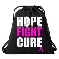 Hope Fight Cure Breast Cancer Drawstring Bag