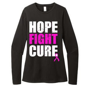 Hope Fight Cure Breast Cancer Womens CVC Long Sleeve Shirt