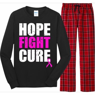 Hope Fight Cure Breast Cancer Long Sleeve Pajama Set