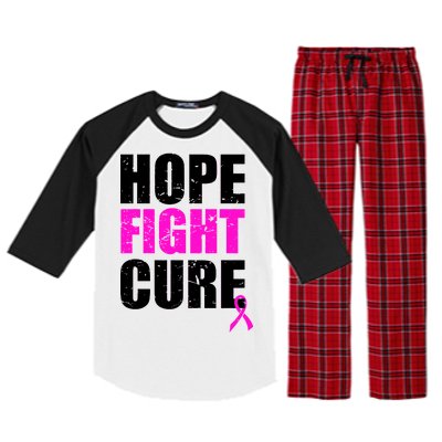 Hope Fight Cure Breast Cancer Raglan Sleeve Pajama Set