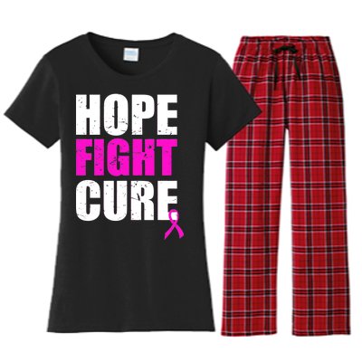 Hope Fight Cure Breast Cancer Women's Flannel Pajama Set