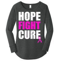 Hope Fight Cure Breast Cancer Women's Perfect Tri Tunic Long Sleeve Shirt