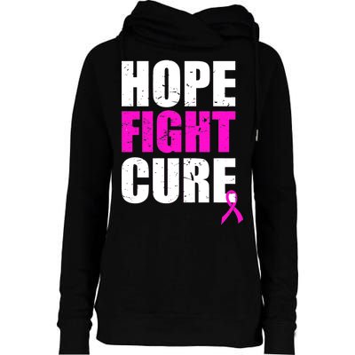 Hope Fight Cure Breast Cancer Womens Funnel Neck Pullover Hood