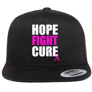 Hope Fight Cure Breast Cancer Flat Bill Trucker Hat