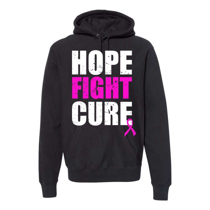 Hope Fight Cure Breast Cancer Premium Hoodie