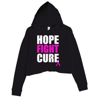 Hope Fight Cure Breast Cancer Crop Fleece Hoodie