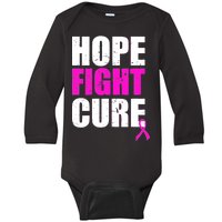 Hope Fight Cure Breast Cancer Baby Long Sleeve Bodysuit